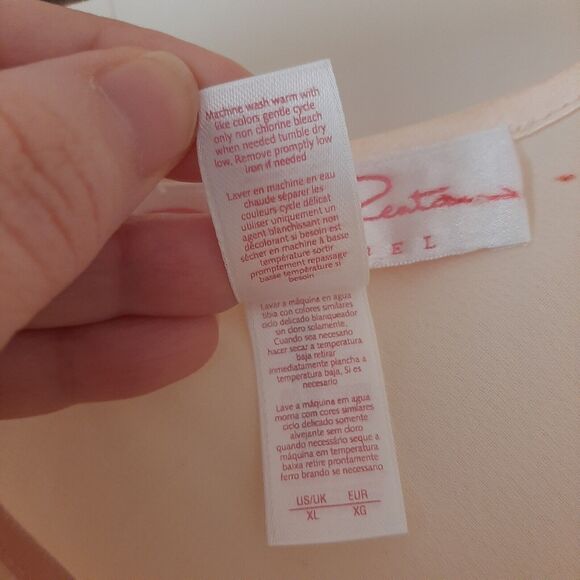 XL Oscar de la Renta Pink Label Y2K Cream Nightgown Slip Lingerie Lace Embroider - Picture 5 of 8